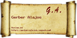 Gerber Alajos névjegykártya